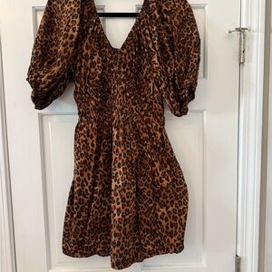 Old Navy Brown Leopard Mini Dress